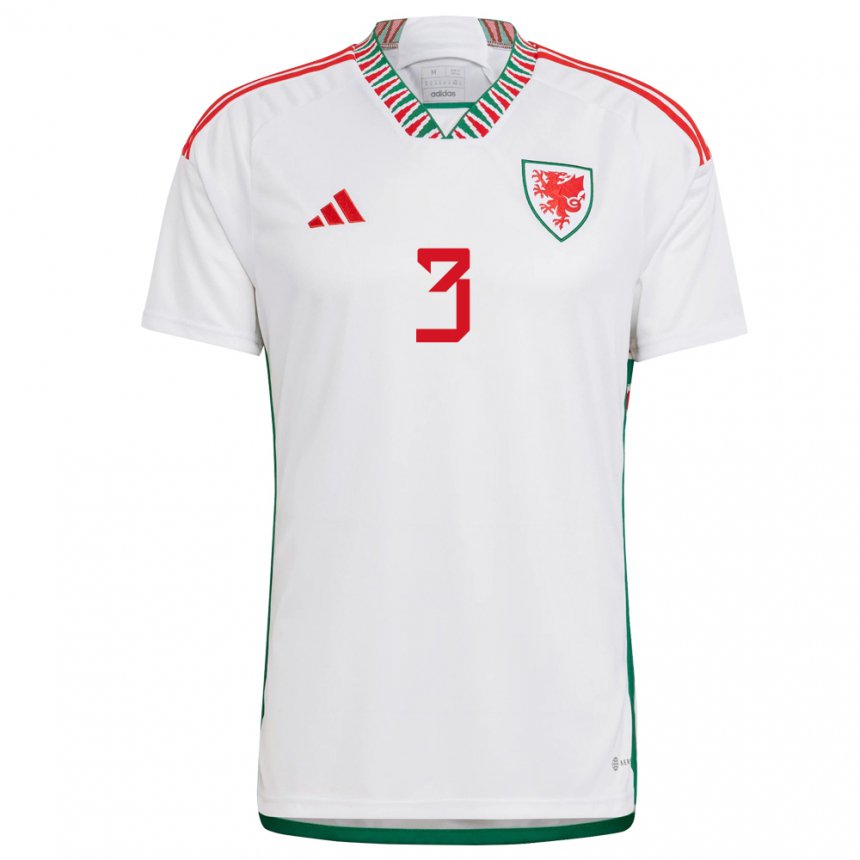 Heren Welsh Gemma Evans #3 Wit Uitshirt Uittenue 22-24 T-shirt België