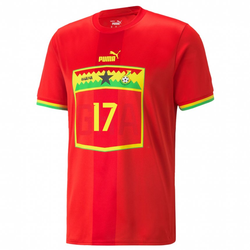 Heren Ghanees Mustapha Yakubu #17 Rood Uitshirt Uittenue 22-24 T-shirt België