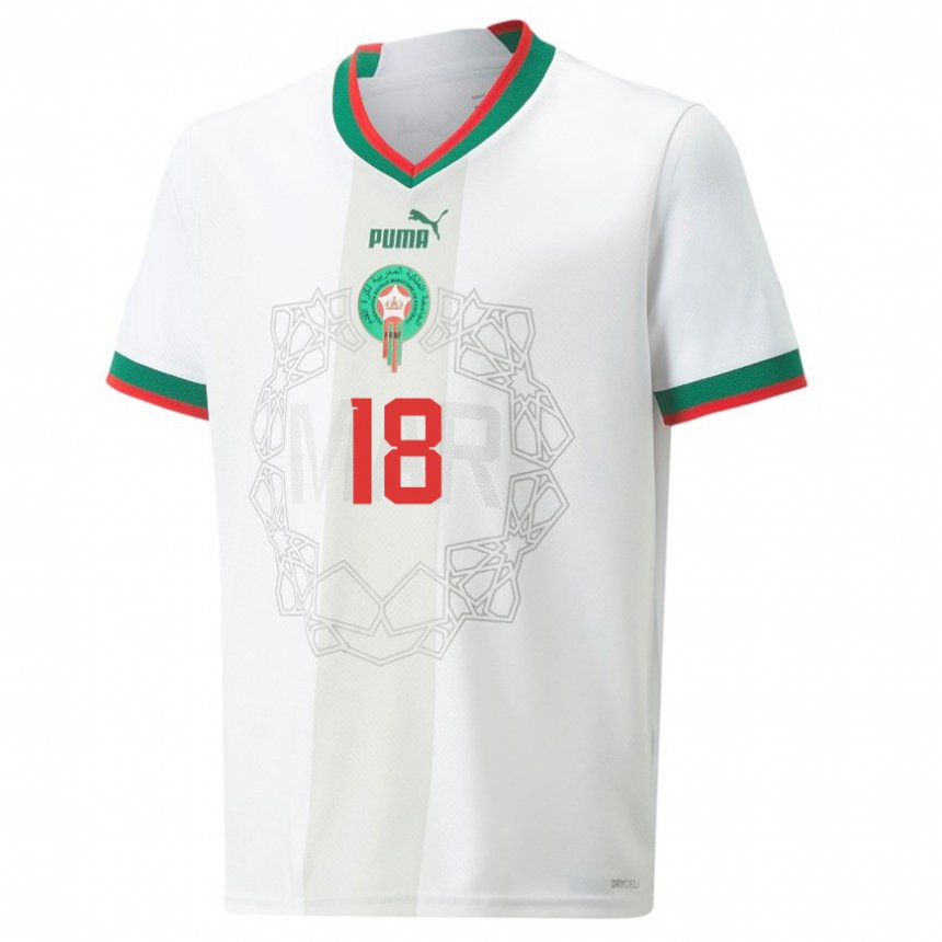 Homme Maillot Maroc Tawfik Bentayeb #18 Blanc Tenues Extérieur 22-24 T-shirt Belgique