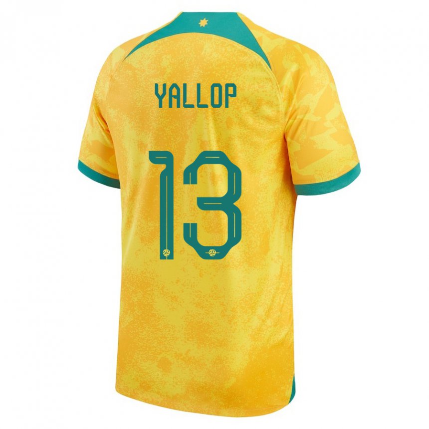 Dames Australisch Tameka Yallop #13 Gouden Thuisshirt Thuistenue 22-24 T-shirt België