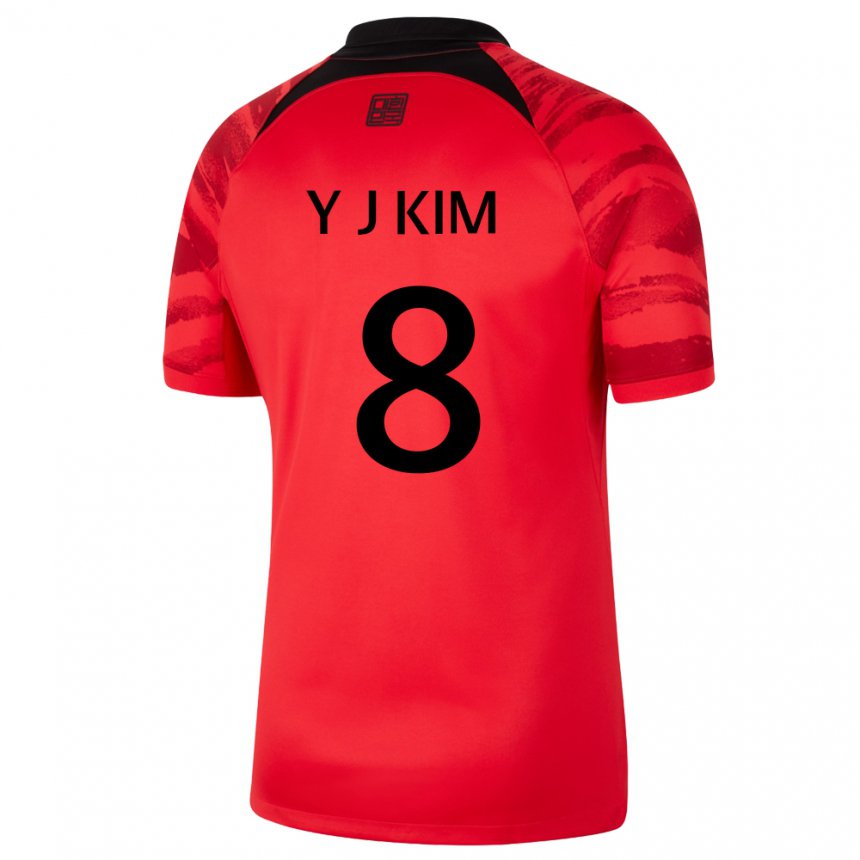 Dames Zuid-koreaans Kim Yun Ji #8 Rood Zwart Thuisshirt Thuistenue 22-24 T-shirt België