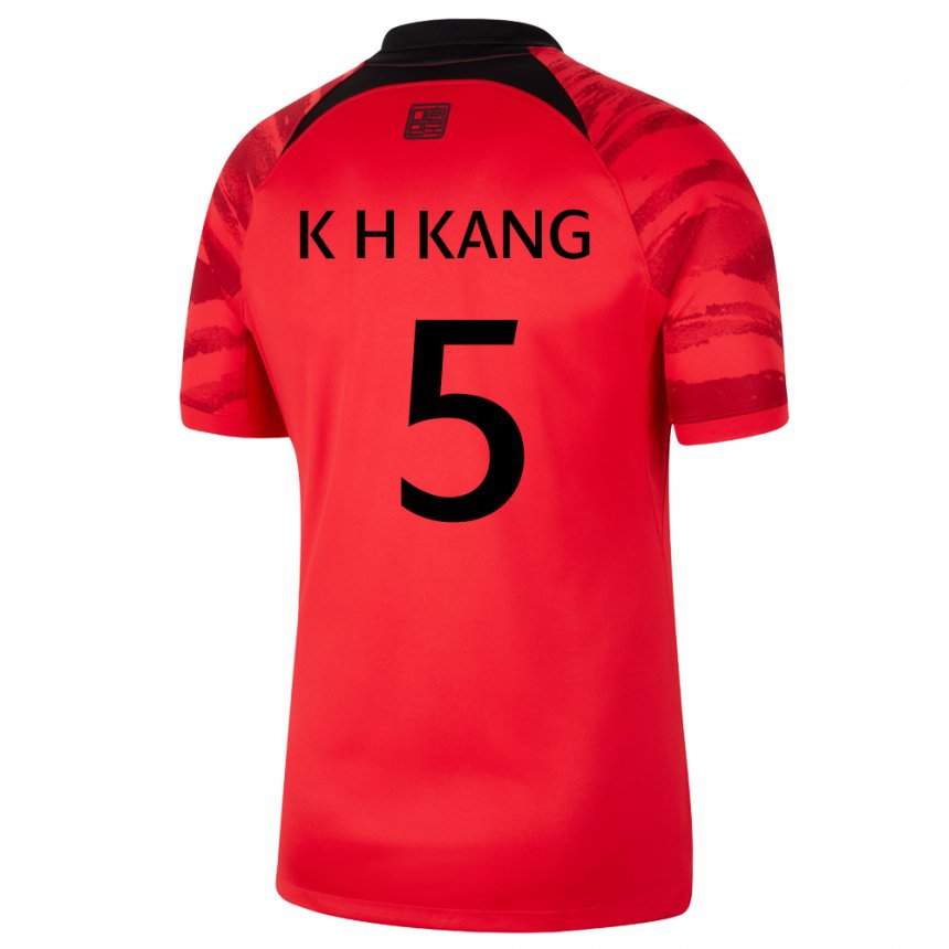 Dames Zuid-koreaans Kang Kyo Hun #5 Rood Zwart Thuisshirt Thuistenue 22-24 T-shirt België
