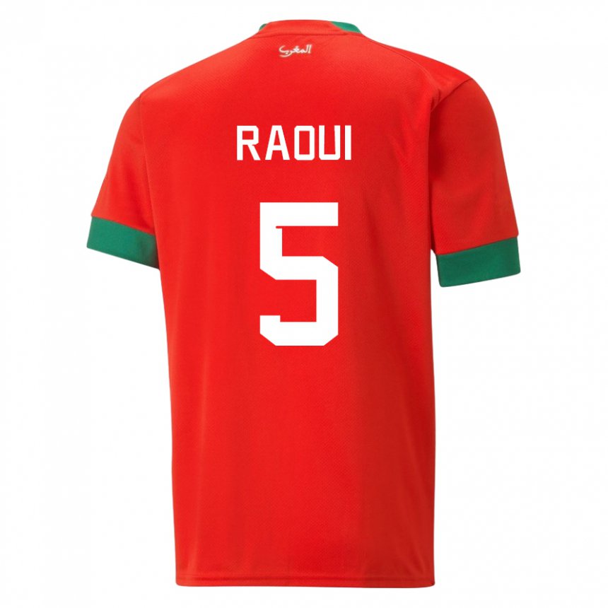 Damen Marokkanische Oussama Raoui #5 Rot Heimtrikot Trikot 22-24 T-shirt Belgien