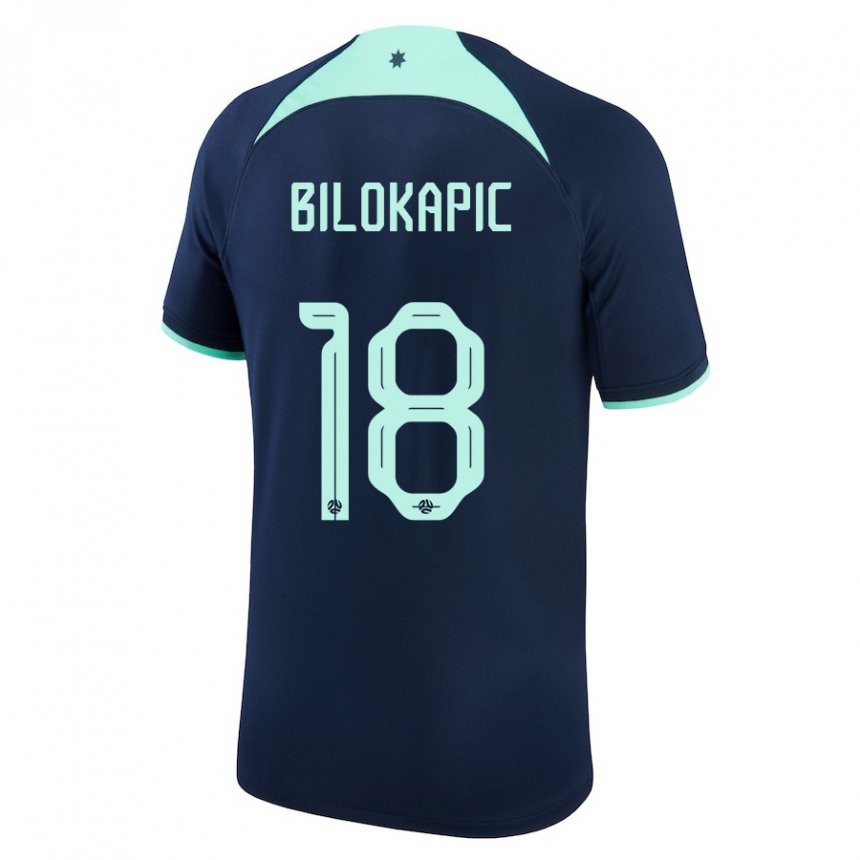 Dames Australisch Nicholas Bilokapic #18 Donkerblauw Uitshirt Uittenue 22-24 T-shirt België
