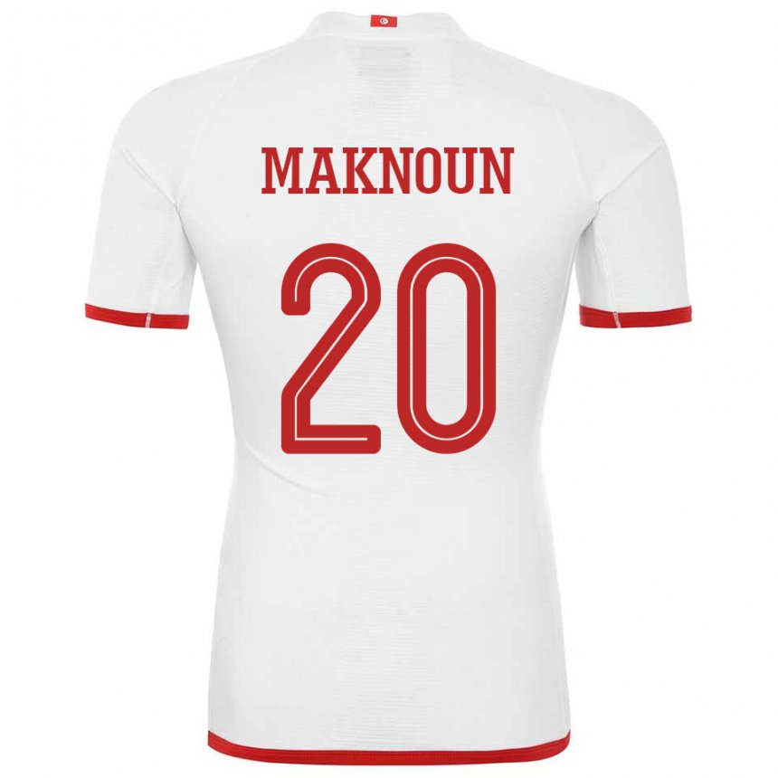 Femme Maillot Tunisie Leila Maknoun #20 Blanc Tenues Extérieur 22-24 T-shirt Belgique