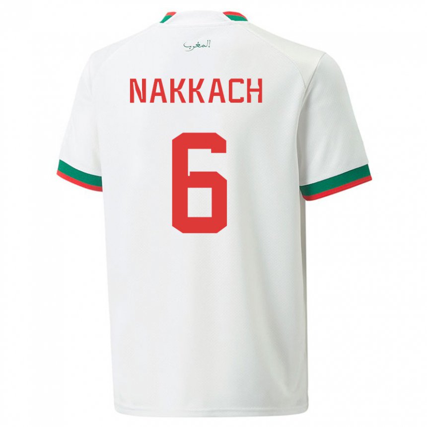 Damen Marokkanische Elodie Nakkach #6 Weiß Auswärtstrikot Trikot 22-24 T-shirt Belgien