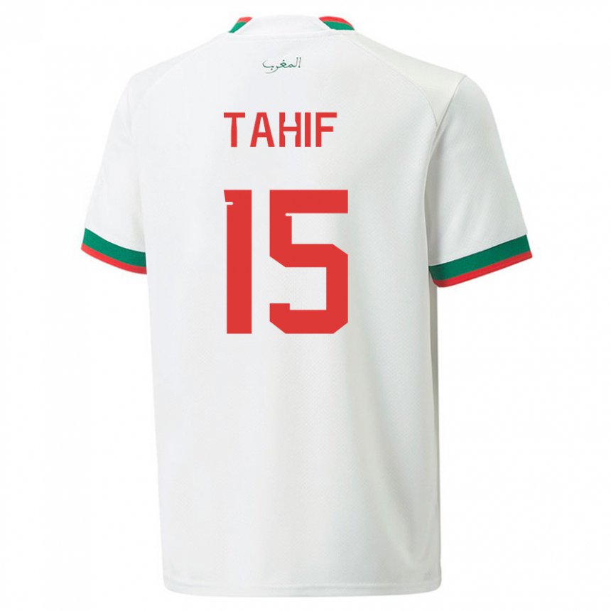 Dames Marokkaans Adil Tahif #15 Wit Uitshirt Uittenue 22-24 T-shirt België