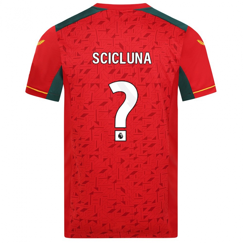 Kinderen Lucas Scicluna #0 Rood Uitshirt Uittenue 2023/24 T-Shirt België