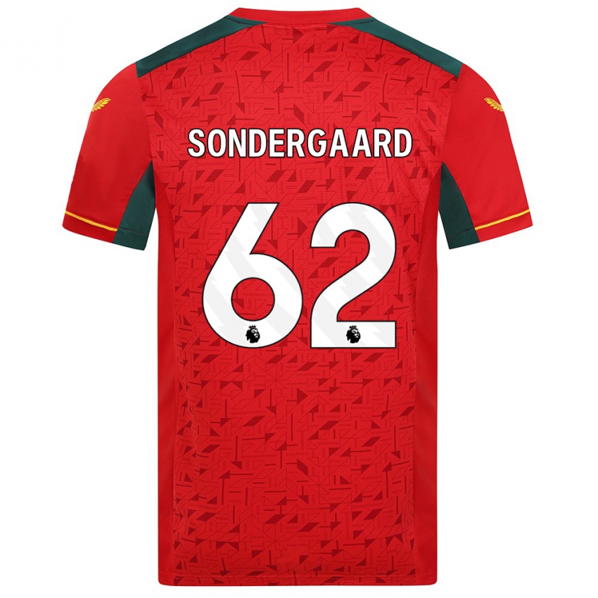 Kinderen Andreas Sondergaard #62 Rood Uitshirt Uittenue 2023/24 T-Shirt België