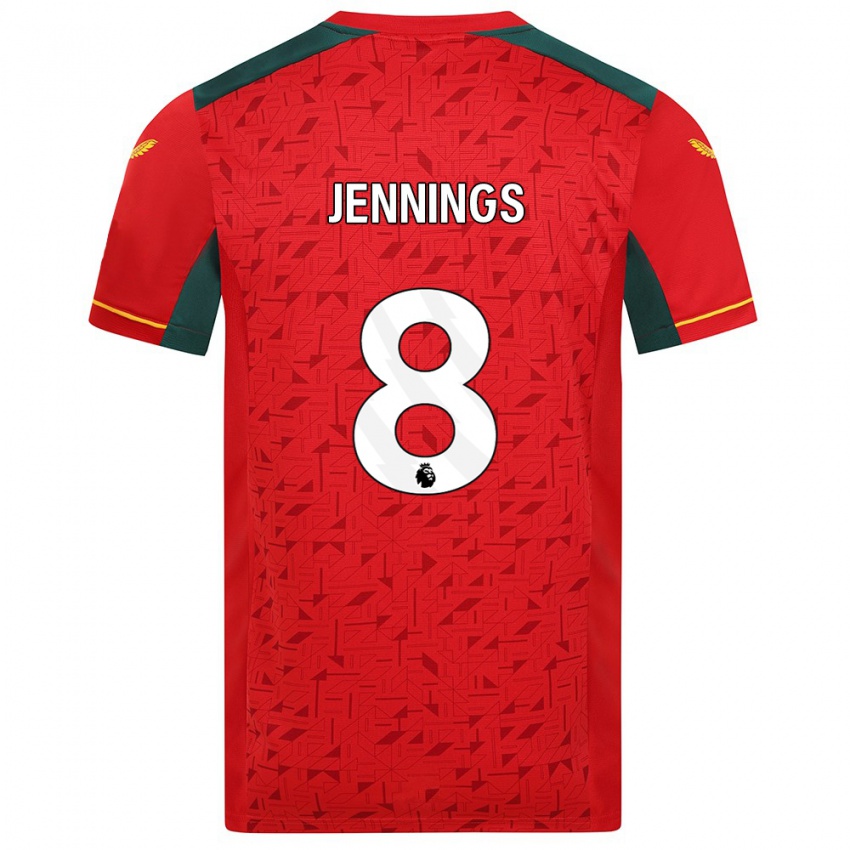 Kinder Shannie Jennings #8 Rot Auswärtstrikot Trikot 2023/24 T-Shirt Belgien