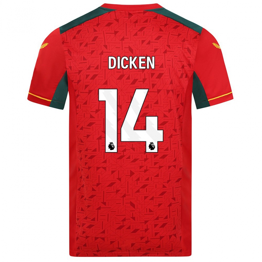 Kinder Amy Dicken #14 Rot Auswärtstrikot Trikot 2023/24 T-Shirt Belgien