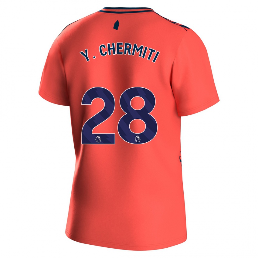 Kinderen Chermiti #28 Koraal Uitshirt Uittenue 2023/24 T-Shirt België