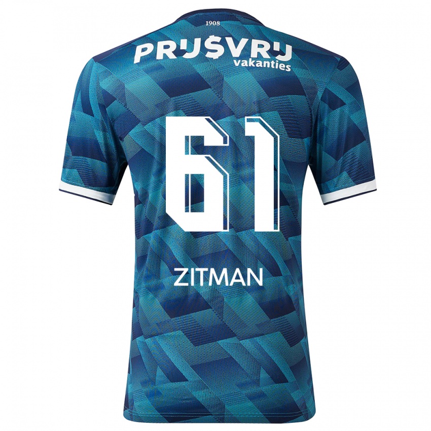 Kinderen Sven Zitman #61 Blauw Uitshirt Uittenue 2023/24 T-Shirt België