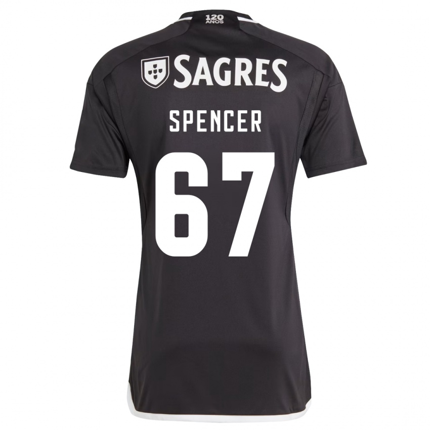 Kinderen Diogo Spencer #67 Zwart Uitshirt Uittenue 2023/24 T-Shirt België