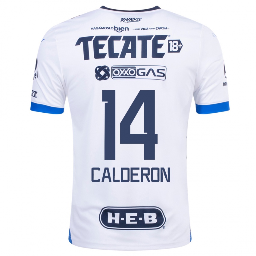 Kinderen Alejandra Calderon #14 Wit Uitshirt Uittenue 2023/24 T-Shirt België
