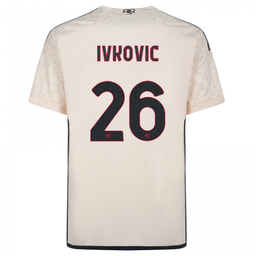 Heren Mate Ivkovic #26 Gebroken Wit Uitshirt Uittenue 2023/24 T-Shirt België