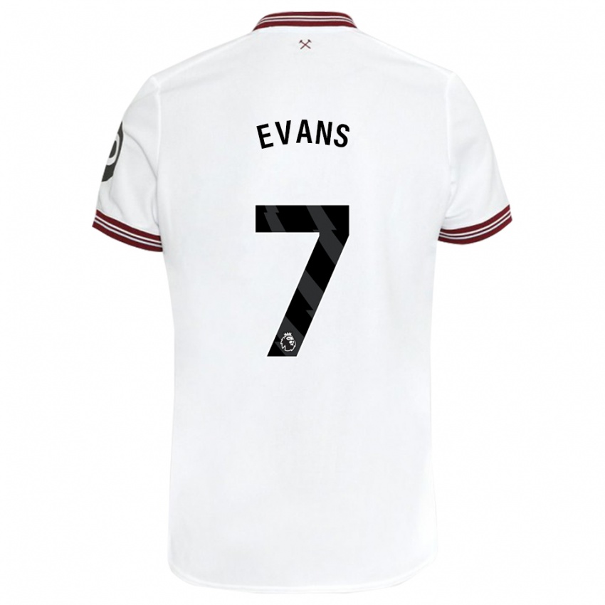 Dames Lisa Evans #7 Wit Uitshirt Uittenue 2023/24 T-Shirt België