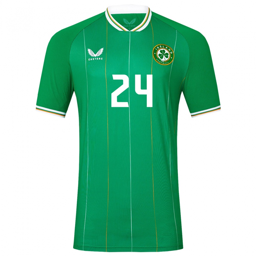 Enfant Maillot Irlande Sean Roughan #24 Vert Tenues Domicile 24-26 T-Shirt Belgique