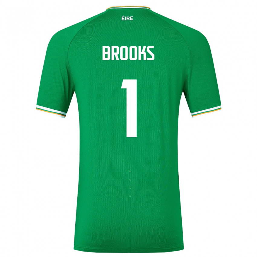 Kinderen Ierland Tiernan Brooks #1 Groente Thuisshirt Thuistenue 24-26 T-Shirt België