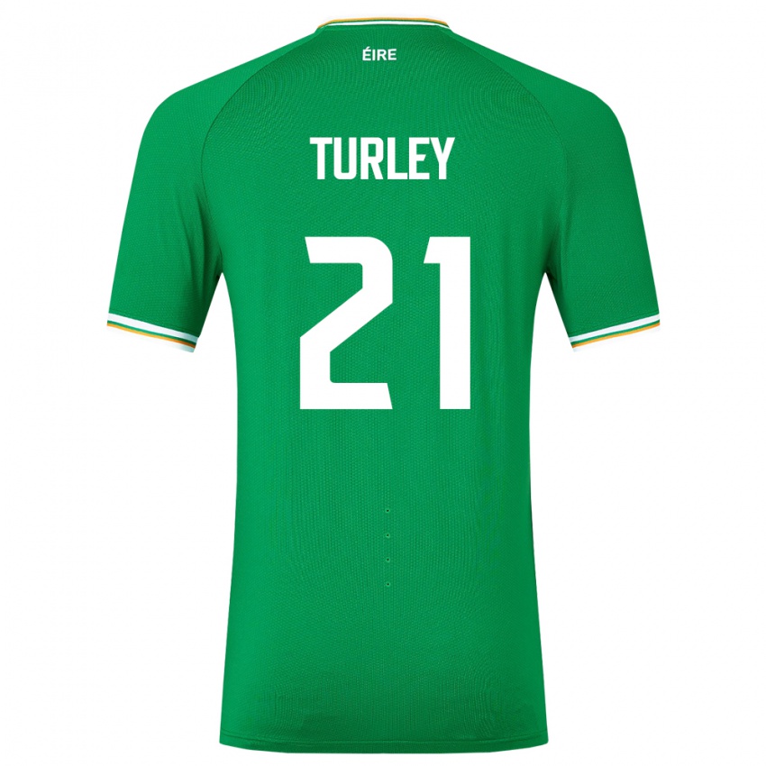 Kinderen Ierland Freddie Turley #21 Groente Thuisshirt Thuistenue 24-26 T-Shirt België