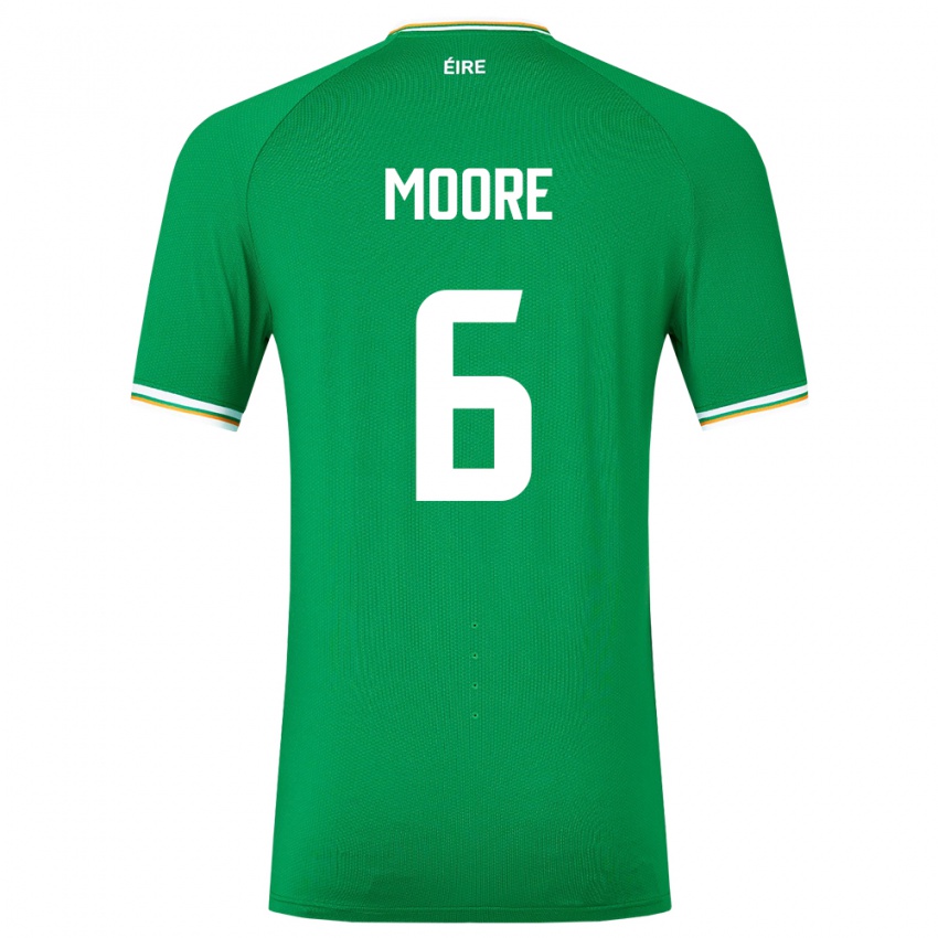 Kinderen Ierland Matthew Moore #6 Groente Thuisshirt Thuistenue 24-26 T-Shirt België