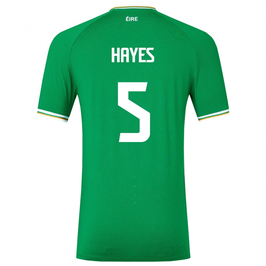 Enfant Maillot Irlande Caitlin Hayes #5 Vert Tenues Domicile 24-26 T-Shirt Belgique