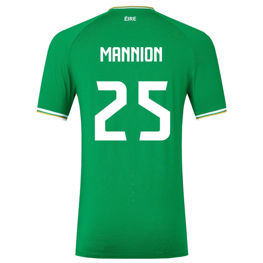 Enfant Maillot Irlande Aoife Mannion #25 Vert Tenues Domicile 24-26 T-Shirt Belgique