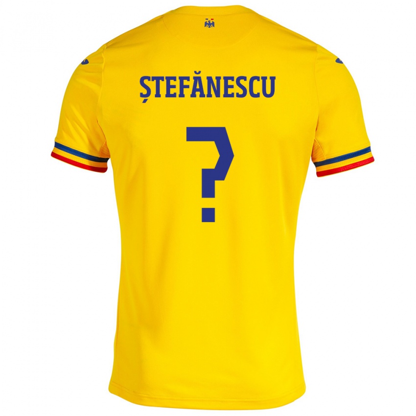 Enfant Maillot Roumanie Marius Ștefănescu #0 Jaune Tenues Domicile 24-26 T-Shirt Belgique