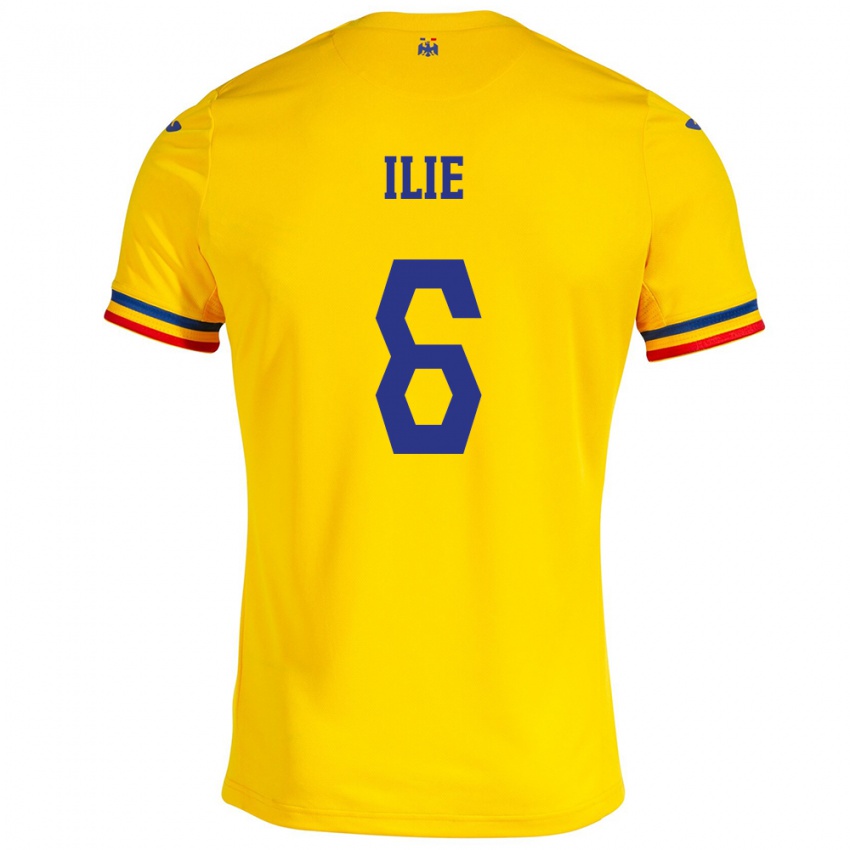 Enfant Maillot Roumanie Matei Ilie #6 Jaune Tenues Domicile 24-26 T-Shirt Belgique