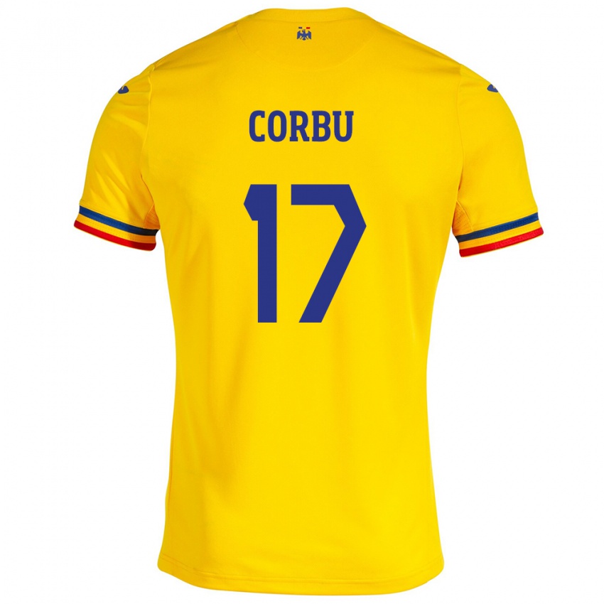 Kinderen Roemenië Marius Corbu #17 Geel Thuisshirt Thuistenue 24-26 T-Shirt België