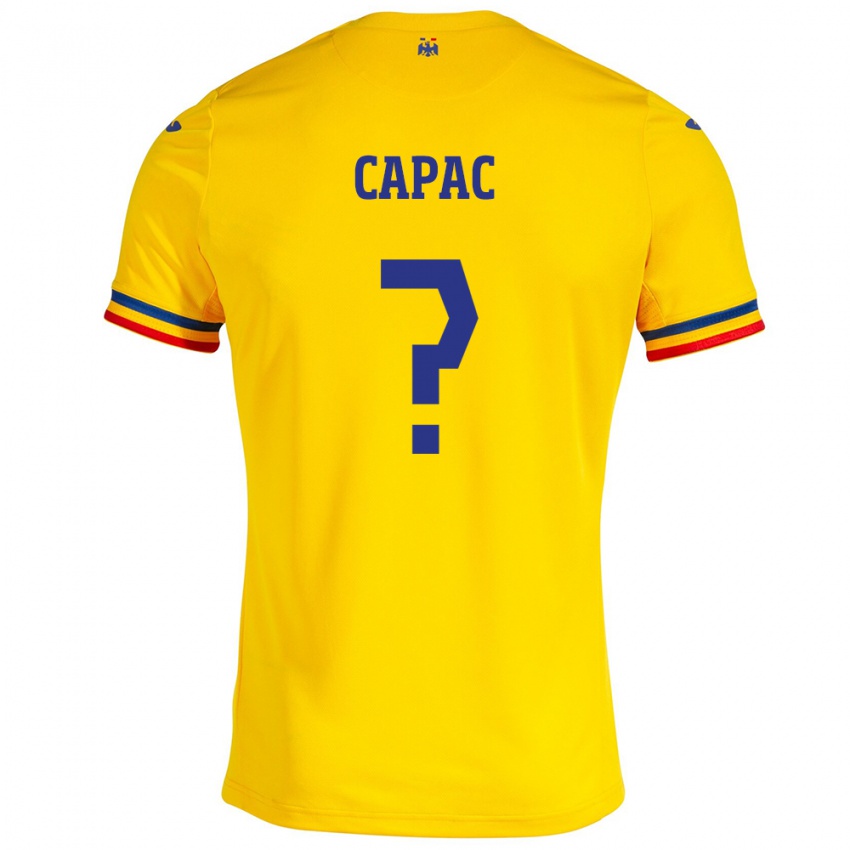 Enfant Maillot Roumanie Alexandru Capac #0 Jaune Tenues Domicile 24-26 T-Shirt Belgique