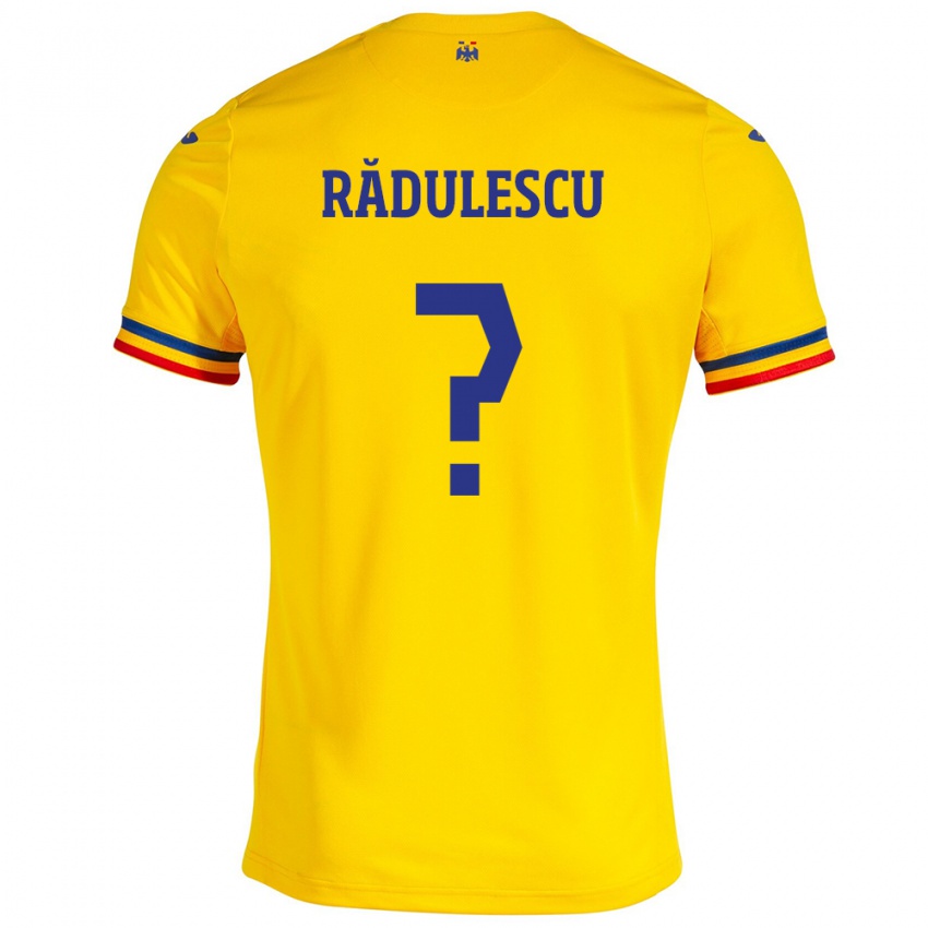 Enfant Maillot Roumanie Mihnea Rădulescu #0 Jaune Tenues Domicile 24-26 T-Shirt Belgique