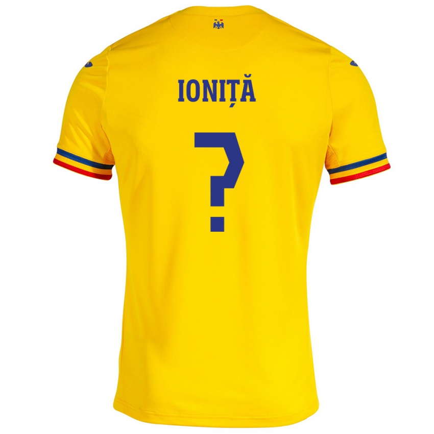 Enfant Maillot Roumanie Ștefan Ioniță #0 Jaune Tenues Domicile 24-26 T-Shirt Belgique