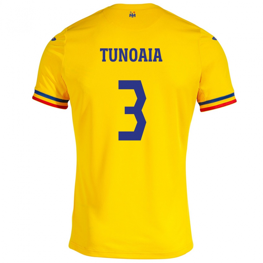 Enfant Maillot Roumanie Alexandra Tunoaia #3 Jaune Tenues Domicile 24-26 T-Shirt Belgique