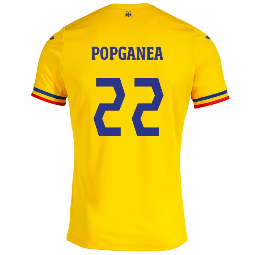 Enfant Maillot Roumanie Mirela Pop-Ganea #22 Jaune Tenues Domicile 24-26 T-Shirt Belgique