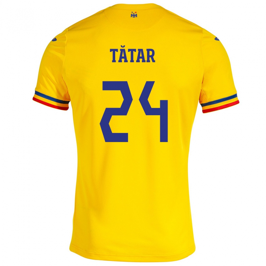 Enfant Maillot Roumanie Mădălina Tătar #24 Jaune Tenues Domicile 24-26 T-Shirt Belgique