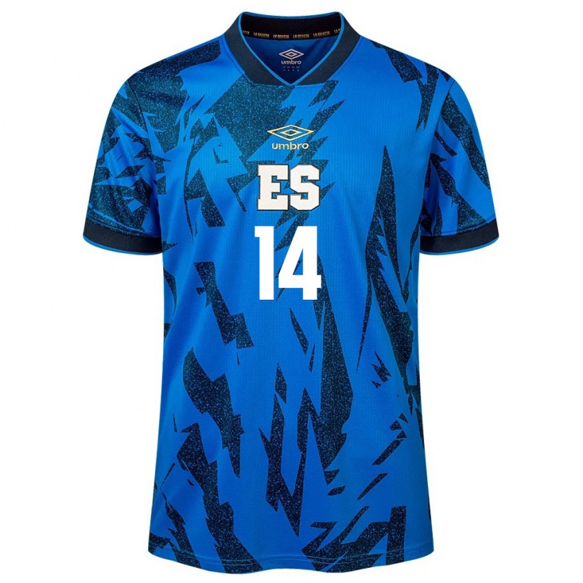 Kinderen El Salvador Bryan Vásquez #14 Blauw Thuisshirt Thuistenue 24-26 T-Shirt België