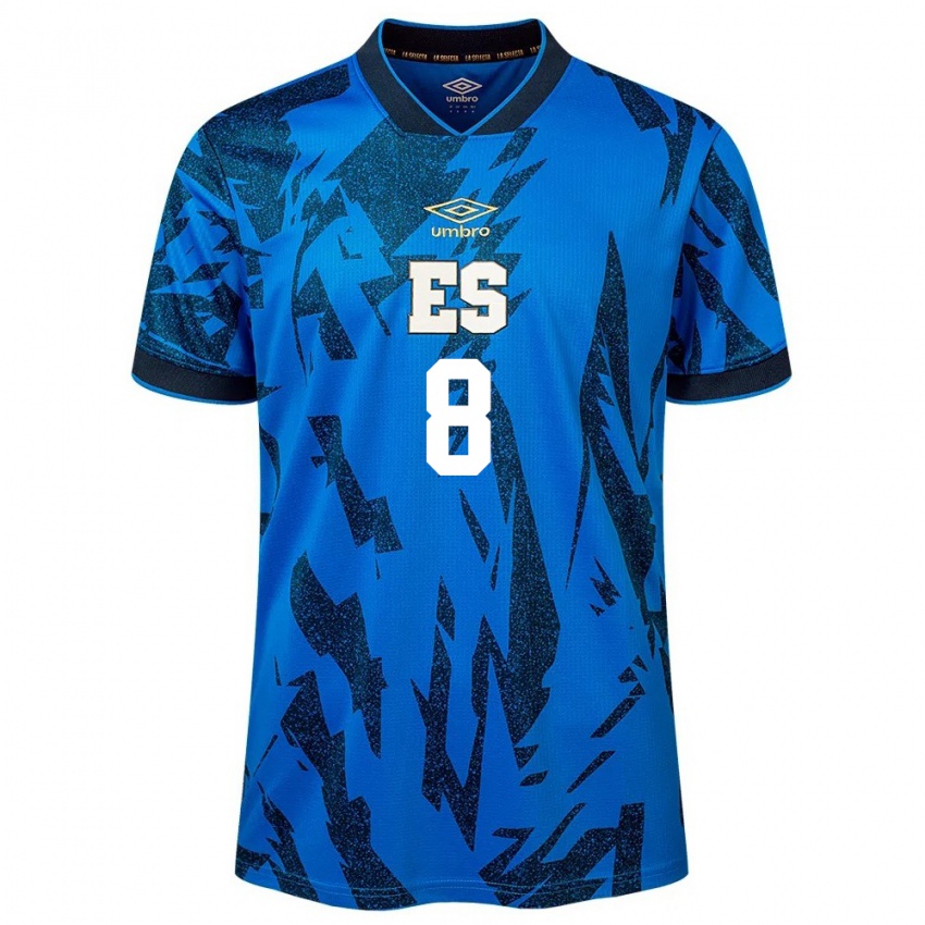 Kinderen El Salvador Wálter Menjívar #8 Blauw Thuisshirt Thuistenue 24-26 T-Shirt België