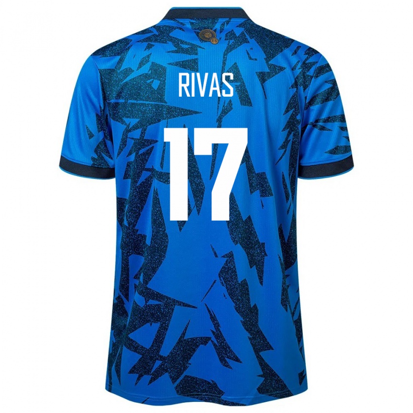 Kinderen El Salvador Eduardo Rivas #17 Blauw Thuisshirt Thuistenue 24-26 T-Shirt België