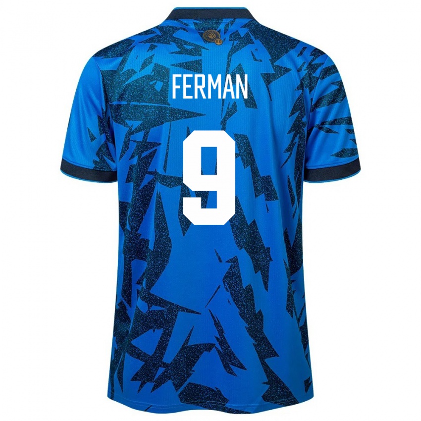 Kinderen El Salvador Javier Ferman #9 Blauw Thuisshirt Thuistenue 24-26 T-Shirt België