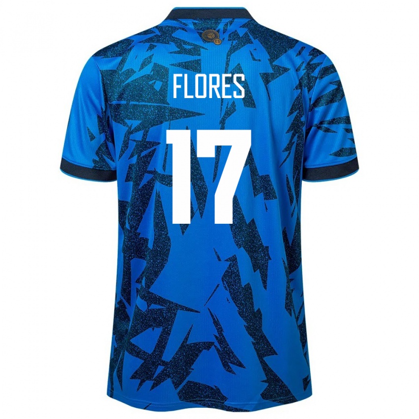 Kinderen El Salvador Diego Flores #17 Blauw Thuisshirt Thuistenue 24-26 T-Shirt België