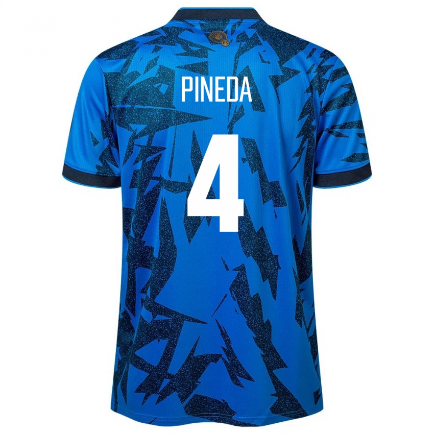 Kinderen El Salvador Wálter Pineda #4 Blauw Thuisshirt Thuistenue 24-26 T-Shirt België