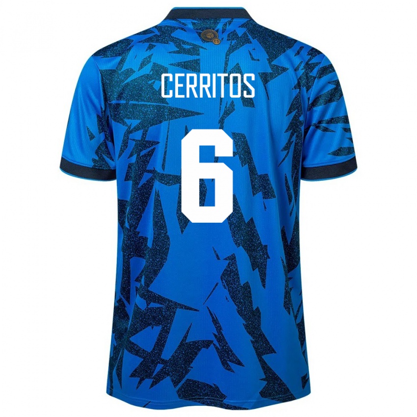 Kinderen El Salvador Mauricio Cerritos #6 Blauw Thuisshirt Thuistenue 24-26 T-Shirt België