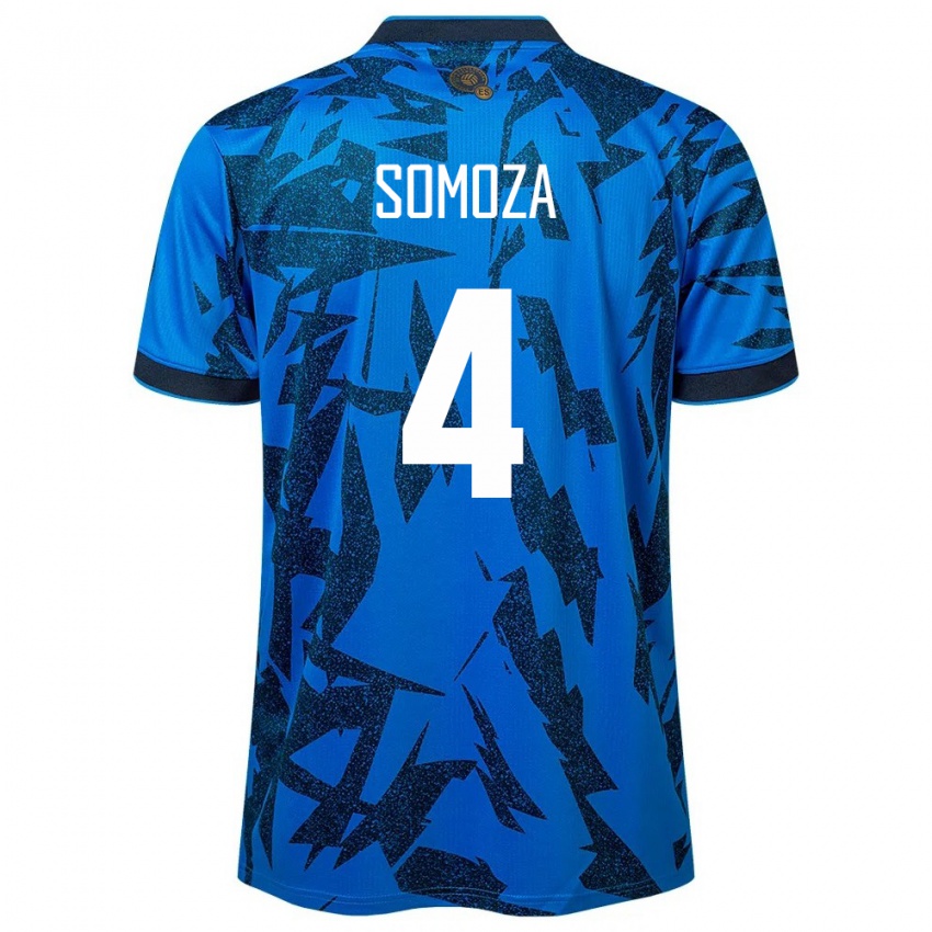 Kinderen El Salvador Néstor Somoza #4 Blauw Thuisshirt Thuistenue 24-26 T-Shirt België