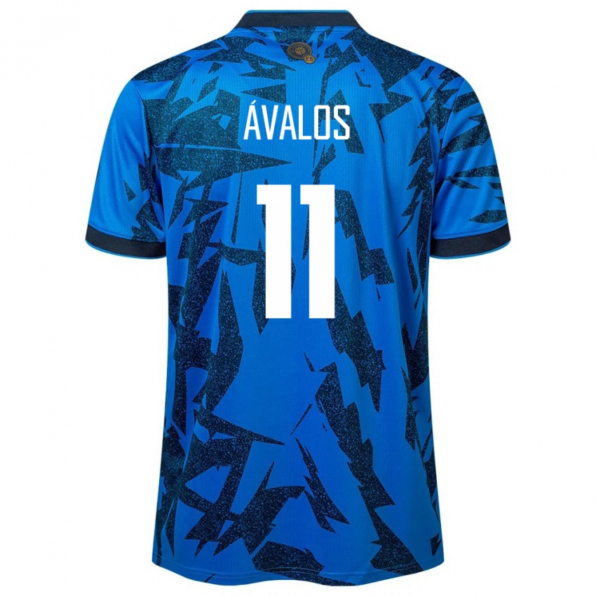 Kinderen El Salvador Raúl Ávalos #11 Blauw Thuisshirt Thuistenue 24-26 T-Shirt België