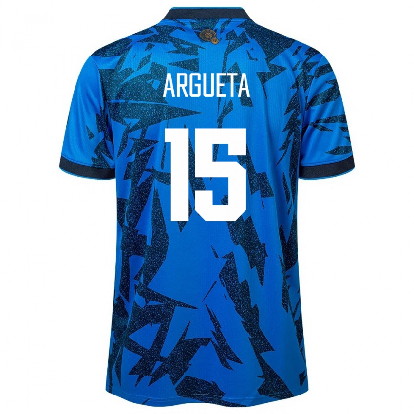 Kinderen El Salvador Germán Argueta #15 Blauw Thuisshirt Thuistenue 24-26 T-Shirt België