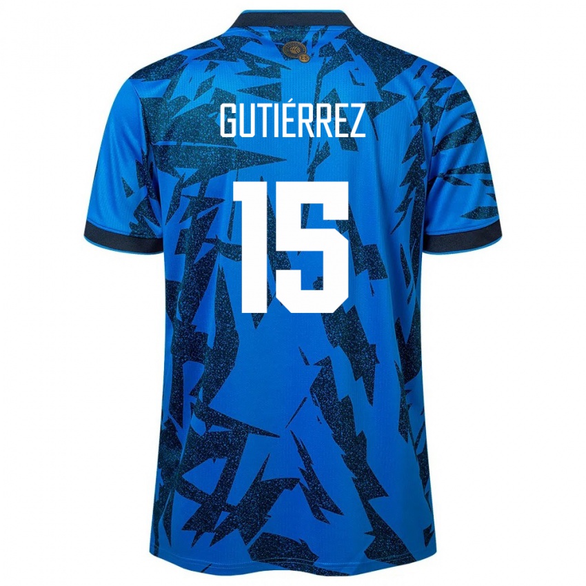 Kinderen El Salvador Danya Gutiérrez #15 Blauw Thuisshirt Thuistenue 24-26 T-Shirt België