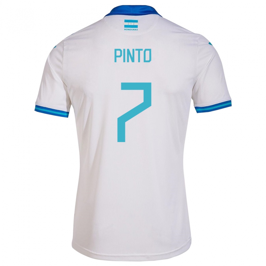 Enfant Maillot Honduras José Pinto #7 Blanc Tenues Domicile 24-26 T-Shirt Belgique