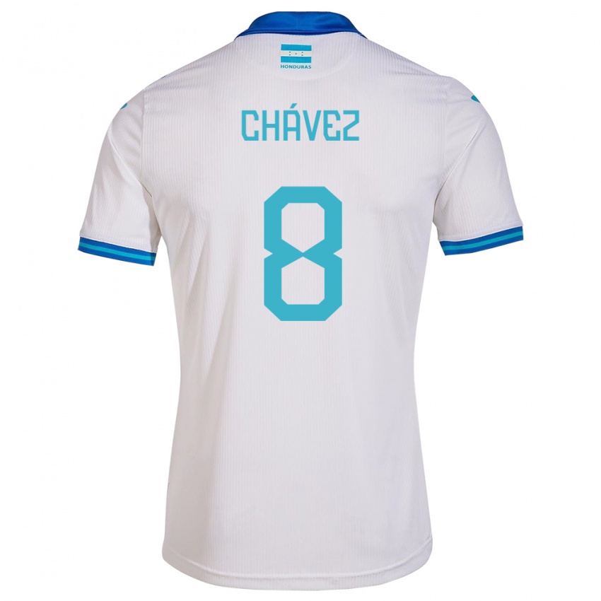 Enfant Maillot Honduras Gerson Chávez #8 Blanc Tenues Domicile 24-26 T-Shirt Belgique