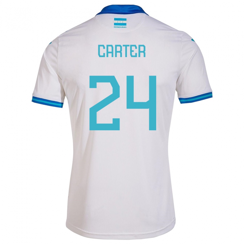 Enfant Maillot Honduras Daniel Carter #24 Blanc Tenues Domicile 24-26 T-Shirt Belgique